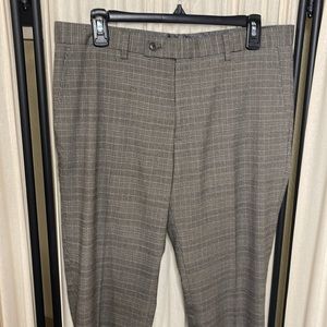 EUC- WORN ONCE- PAISLEY & GRAY MEN’S WEARHOUSE SLIM FIT SUIT CHECK PANTS 32x32